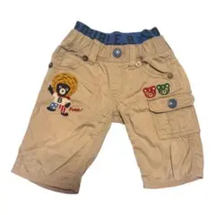 ミキハウスダブルビー刺繍 ベージュパンツ