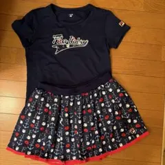 FILA テニスウェア セットアップ ネイビー シャツSサイズスコートMサイズのサムネイル