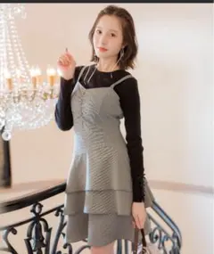 試着のみ　ダブルストラップアシンメトリーワンピース