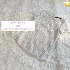 【ザラ/ZARA BASIC】ホワイト レース ブラウス/XS/アイボリー