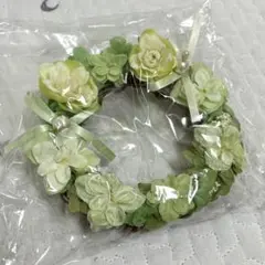 リングピロー リース 造花 ナチュラル グリーン オフホワイト