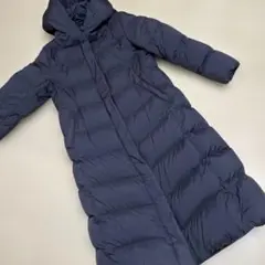 PLST 黒フード付き ロングダウンジャケット