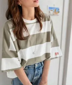 Java ボーダーTシャツ オーバーサイズのサムネイル