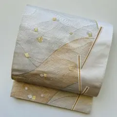 袋帯 三松 キモノッシモ 正絹 刺繍 上品なデザイン 六通 T-3414