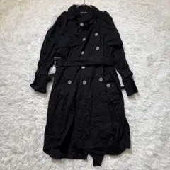 【ボナジョルナータ】トレンチコート 黒 M 綿 春秋