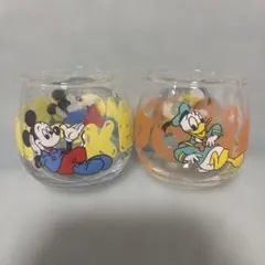 ミッキー・ドナルド ガラスグラス 2個セット