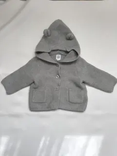 baby GAP フード付きグレー カーディガン 60cm クマ耳