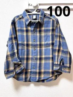 チェック柄シャツ（青と黄色）