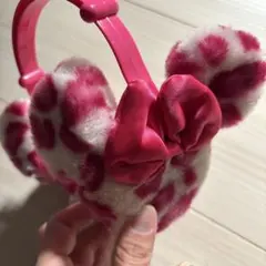 ディズニー　ミニーひょう柄耳当て