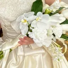 アーティシャルフラワーブーケ　ホワイト