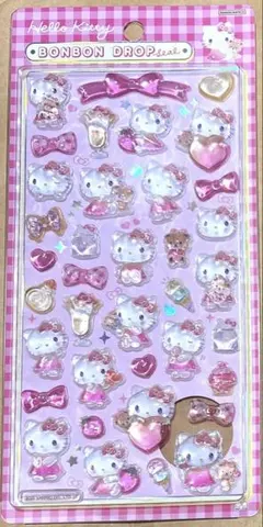 正規品　未使用　新品　ボンボンドロップシール　ピンク　キティ　第二弾