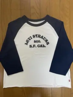 Levi'sリーバイスラグランシャツ／７分袖／短丈／３段プリント／レディース