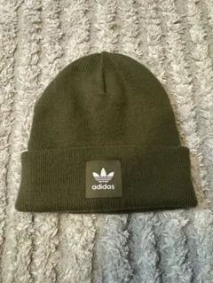 adidas ニット帽 オリーブ フリーサイズ