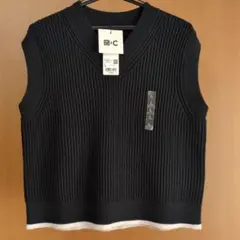 UNIQLO C Vネックニットベスト BLACK L