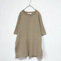 1966 マウジー 半袖コットンニット 五分袖チュニック 長め 体系カバー