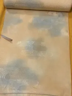 薄橙色　ぼかし　エ霞　菊　色無地　着尺　反物