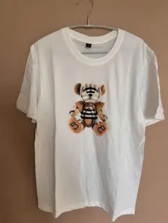 テディベア プリント Tシャツ ホワイト XL
