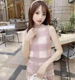 ミシェルマカロン ニットワンピース　ピンク