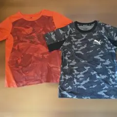 adidas PUMAシャツ レッド/ブラック迷彩　2枚セット