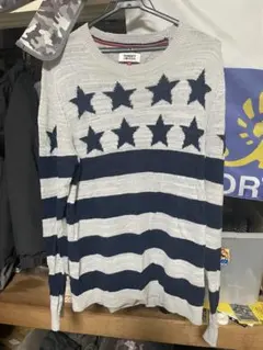TOMMY JEANS 星柄ストライプニット M