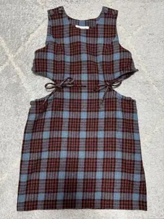 tina jojun チェック柄 ミニ丈ジャンスカ