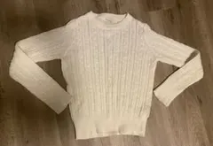 earth ケーブルセーター　ニット　アイボリー　ホワイト