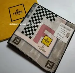 FENDI　　大判ハンカチーフ　　スカーフ　　シルク＆コットン
