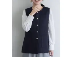 コカ　金ボタンニットベスト