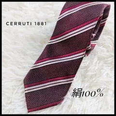 CERRUTI 1881 セルッティ ストライプ ネクタイ シルク100%のサムネイル