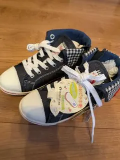 Moonstar ハイカットスニーカー ネイビー・チェック柄