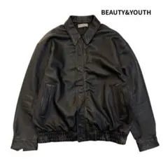 BEAUTY&YOUTH ブラックレザージャケット XL