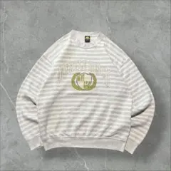 90s USA製 H.L.MILLER ボーダースウェット トレーナー古着XL