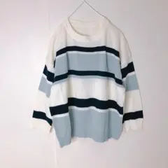 ボーダー　ニット　薄手