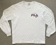 ★【希少】90s USA製 FILA ロンT バックプリント 霜降りホワイト Lのサムネイル