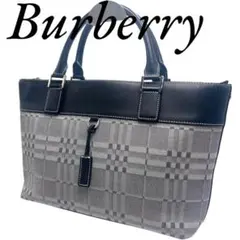 BURBERRY トートバッグ ノバチェック キャンバス ハンドバッグ グレー