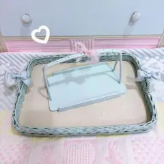 ヴィンテージ　ナーサリーセット　ウィッカー　トレイ