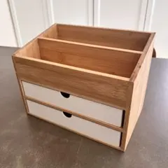 【美品】aimoha home 木製3段収納ボックス