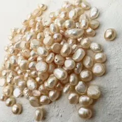 【大容量】淡水パール オレンジ系 天然石 ビーズ ハンドメイド
