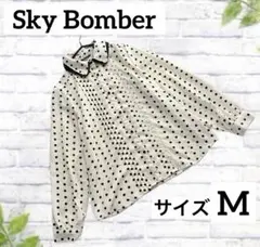 スカイボンバー　Ｍ　水玉　長袖　ブラウス　ドット　アイボリー　レース　ピンタック