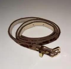 ブラウン フェイクファー ヒョウ柄ベルト