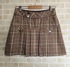 美品 バーバリーブルーレーベル チェック柄 ミニプリーツスカート36