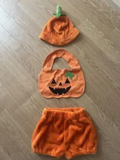 ハロウィン キッズ ベビー スタイ&かぼちゃパンツ2点セット