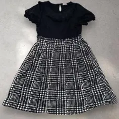 アクシーズファム　膝丈ワンピース　チェック　ブラック　お洒落　可愛い　Ｍ