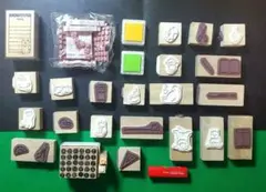 レトロ品　スタンプ はんこ　いろんな種類のスタンプアイテム　まとめ売りセット