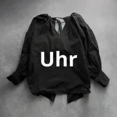 Uhr ウーア 2019AWドットブラウス ボリュームスリーブ 綿100% 黒のサムネイル