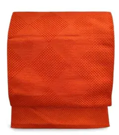 【美品】幾何学模様 織り出し 名古屋帯　汎用性高い