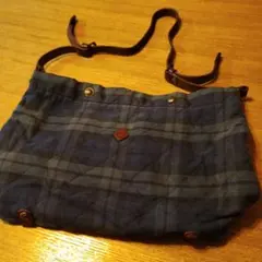 CLEDRAN クレドラン 革ショルダーバッグ　ブラックウォッチ 柄