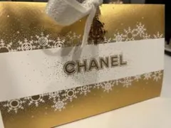 CHANEL ギフト袋 メッセージカード付き ゴールド 雪の結晶 クリスマス仕様