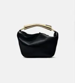 ZARA メタリックハンドルバケットバッグ