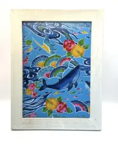 フォトフレーム　２Ｌ版　沖縄　紅型生地入り